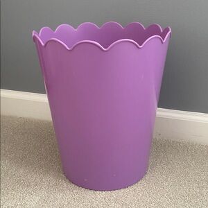 Purple lavender Scalloped Wastebasket, office, bath or bedroom trashcan